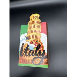 Houten Sleutelkastje voor binnen - Industrieel - Pisa toren - Sleutelrekje - Metalen klep - Interieur - Decoratie