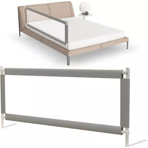 G TALECO GEAR Uitvalbescherming bed 200 x 66 cm, bedhekje voor peuters, stabiel bedhek, valbescherming voor jongens en meisjes, grijs (1 stuks