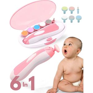 Baby Nagelvijl set Roze - Elektrische Nagelvijl - Baby Nagelverzorging - Baby Nagelknipper - Ook Voor Volwassenen - LED Licht - Baby Cadeau - 6 in 1 Set