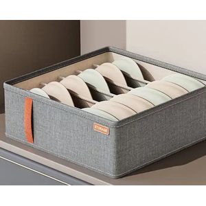 Without Lemon - Set van 2 - BH's Organizer - 6 vakken - Opberger - Verdeler - Lade - 32x32x11CM - Licht Grijs