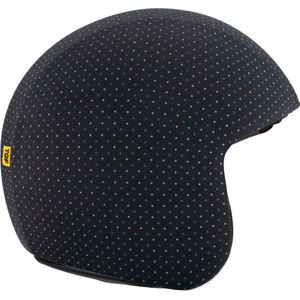 TOF SKIN - Dotted Black - losse Skin - LET OP: Past alleen op een TOF BASE HELM (Scooter helm - Brommer helm - Motor helm - Jethelm - Fashionhelm - Retro helm)