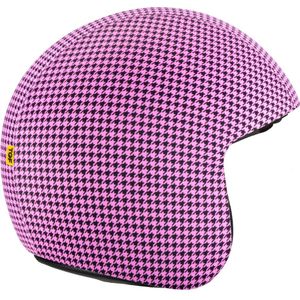 TOF SKIN - Hound-stooth Pink - losse Skin - LET OP: Past alleen op een TOF BASE HELM (Scooter helm - Brommer helm - Motor helm - Jethelm - Fashionhelm - Retro helm)