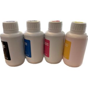 4 x 250 ml Zwart+3 kleuren inkt Epson 103 104 106 Ecotank ET-2650 664 t664 , Canon GI-50 Pixma G5050 en GM2050 navulinkt inktflesjes 4 x 250ML Kleur+Zwart BK,C,M,Y Huismerk