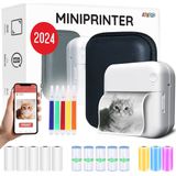 Agodeo - Mini Printer - Pocket Printer - 300 DPI - Inclusief Harde Etui en 13 Rollen Papier