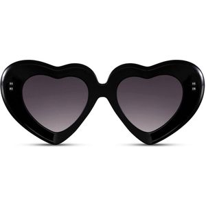 Zonnebril zwart - Hart gaan zwart - Zonnebril hartje zwart - Festival zonnebril zwart - Mybuckethat