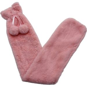 Lange warmwaterkruik - Roze - Inclusief zachte hoes - 2 Liter | schouder- en buikpijn