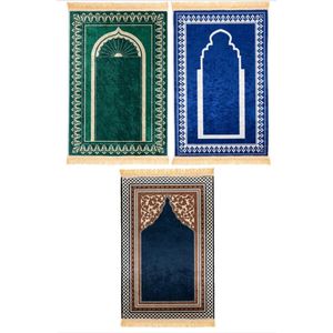 Moslim gebedsmat voor islamitisch gebed - dikke en comfortabele moslim gebedsmat voor moslim mannen en vrouwen - Zwart #1