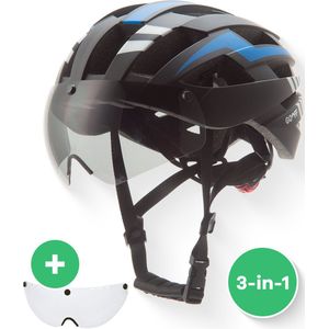 GOOFF® Blitz Fietshelm met Vizier en Verlichting - Ebike Helm voor Volwassenen - Geschikt voor Elektrische Fiets en Racefiets - LED Licht - Dames en Heren - M