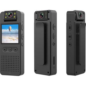 Narvie - Body Camera Incl. 32GB Geheugenkaart -Foto's en video' s - Draaibaar beeldscherm - Draagbare Spy Camera - Webcam - 2000 pixel - Beweging Sensor - Oplaadbaar - Zwart