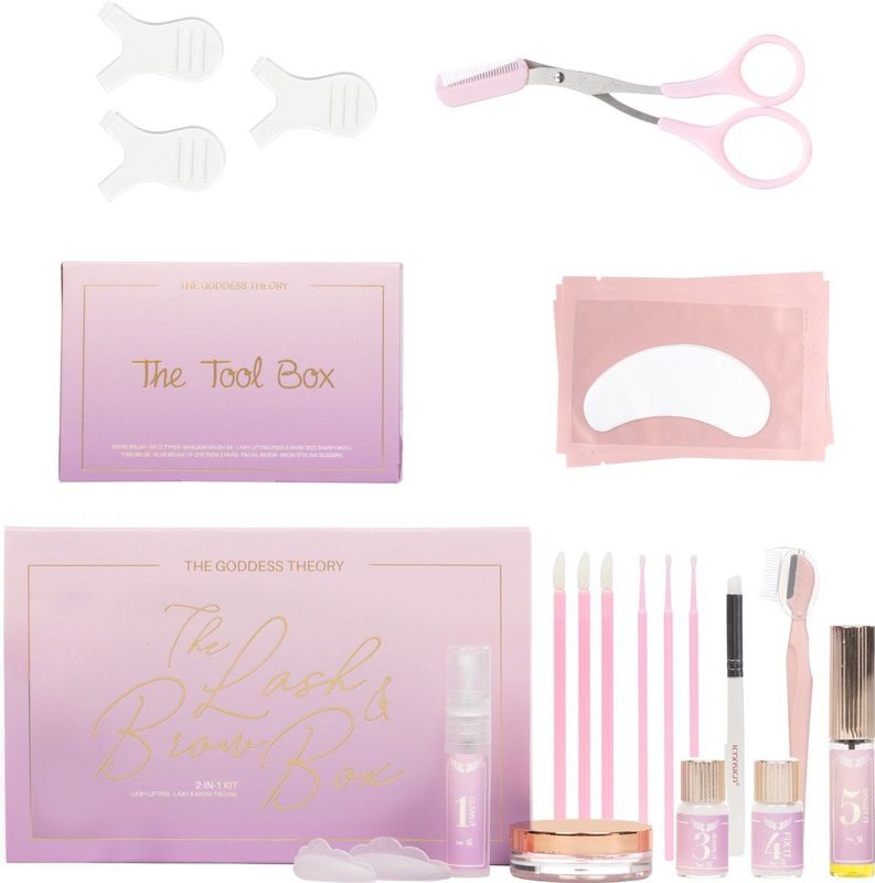 The Goddess Theory - 2in1 Lash & Brow Box - Wenkbrauw Lamination & Wimperlifting Set - Inclusief Glue Balm & Lotion