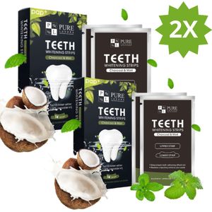 Pure Luxure Voordeelbundel 2x de teeth whitening strips zonder peroxide - 56stuks - tanden bleken - tandenbleekset - tandenblekers - witte tandenbleekstrips - moederdag cadeautje