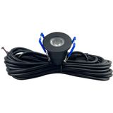 LED Veranda Spot - Velvalux - 3W - Warm Wit 3000K - Dimbaar - Waterdicht IP65 - Inbouw - Afstandsbediening - Rond - Mat Zwart - Aluminium - 12V