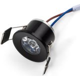 Voordeelpak LED Veranda Spot Verlichting 6 Pack - Velvalux - 1W -  Warm Wit 3000K - Inbouw - Dimbaar - Rond - Mat Zwart - Aluminium - Ø31mm