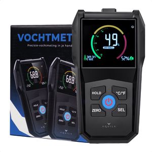 Aquila Vochtmeter voor Hout & Muren - Hygrometer Binnen - Vochtmeters met Pinloze Meting - Inclusief E-book en Batterijen