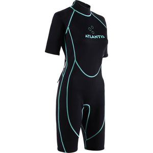 Atlantis 2mm Adventure Shorty - Wetsuit - Dames - Zwart/Turquoise - 10