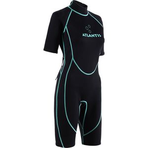 Atlantis 2mm Adventure Shorty - Wetsuit - Dames - Zwart/Turquoise - 16