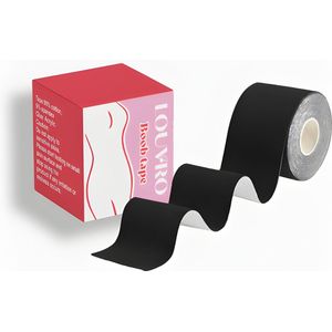 LOUVRO Boob Tape - BH tape 5 meter lang - Tape voor borsten - Booblift - Fashion tape - Zwart