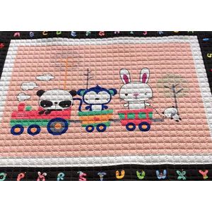 Baby Speelkleed - Speel mat - Speel tapijt - Leerzaam met letters & cijfers - Kraamcadeau - Kinderkamer - 200 x 150 cm - Dieren - Trein - Peuter - Kleuter - Groot - Zacht - Antislip