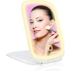 MOONIE'S® - Make-up spiegel met verlichting - LED - Oplaadbaar - 3 Dimbare Lichtstanden - Wit