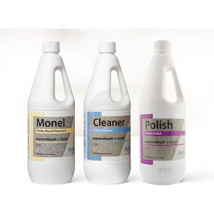 Forbo onderhoud en reinigingsmiddel | onderhoudsset | Forbo Monel, Cleaner & Polish (3 x 1 L)