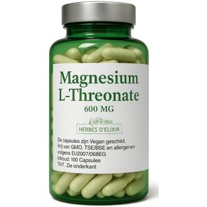 Herbes D'elixir Magnesium L-Threonate - 600 mg per capsule - 100 stuks - Goed voor het geheugen