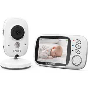 LAKOO MiniGuard Vision - baby monitor - Compacte Babyfoon met Monitor & Camera - Draadloos Beeldscherm - Slaapmuziek - Bewegingsdetectie - Nachtzicht