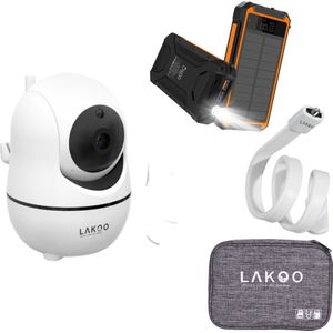 Lakoo-Combi Deal-Babyfoon-Powerbank-Nachtzicht-Wifi-Gratis App-Babyfoon met camera-op afstand beweegbaar