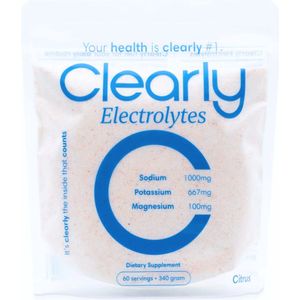Clearly - Electrolytes Naturel - Elektrolyten Poeder - 340 Gram - Zonder Suiker - Natrium 1000mg - Kalium 667mg - Magnesium 100mg