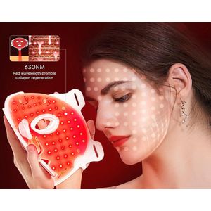Siliconen LED masker - gezichtsbehandeling - infrarood - Skin Rejuvenation - Anti-Aging - anti rimpel - gezichtsmasker - collageen booster - huidverbetering - acne behandeling - therapie - huidverjonging