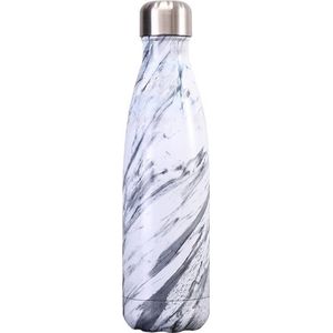 Hup. - RVS Drinkfles - Waterfles 500ml - Hip Design – BPA- & Lekvrij - Duurzaam - Marmer wit