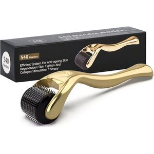 Dermaroller - 0.5 mm - 540 Micronaalden - Gezichtsroller - Baardroller - Huidverzorging - Goud
