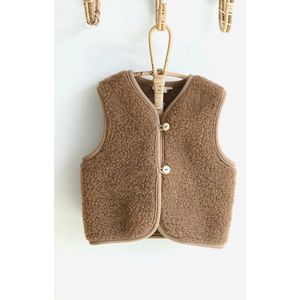WOLLIES Amsterdam - Wollen Kinder Vest - Bruin - Merino Wol