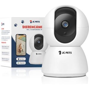 JC Pets Huisdiercamera met App 3MP 2048 x 1536P - 360° Hondencamera en Beveiligingscamera met Wifi - Multifunctionele Baby Camera