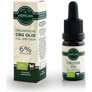 Organische CBG Olie 6% - Full Spectrum Hennepextract - Extra krachtige formule met 6% CBG én 6% CBD - Vegan - 100% Natuurlijk