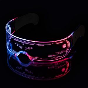 Partizzle Lichtgevende Festival Rave Bril - Snelle Space Planga - Halloween Freaky Techno Party Glasses - Heren & Dames - 7 LED Kleuren