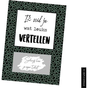 Ik wil je wat leuks vertellen kleur - DIY kraskaart - Inclusief Kraft envelop - Speciaal moment