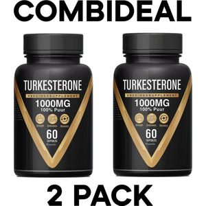 Turkesterone - 1000 mg - 100% puur - Superfoods - Testosteron Booster - COMBIDEAL - Hooge dosering - 120 capsules - Extra sterk - Sport Supplement - Muscle builder - Afvallen - Voor mannen en vrouwen - 2x
