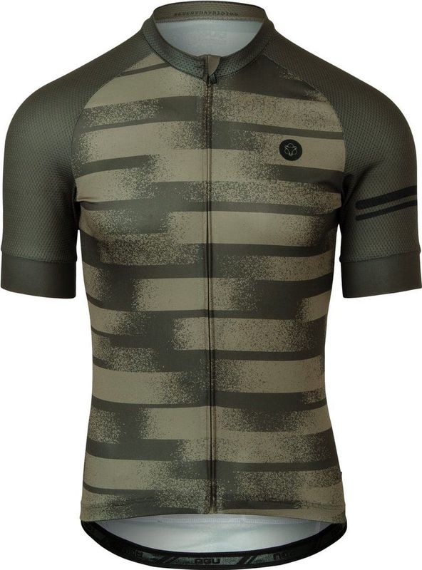 AGU Grainy Stripe Fietsshirt Essential Heren - Army Green