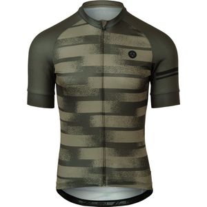 AGU - Grainy Stripe Fietsshirt - Army Green - Polyester Interlock