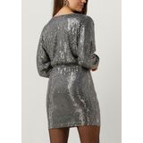 Colourful Rebel - Belle Sequins Deep V-Neck Mini Dress - Grijs - Jurk