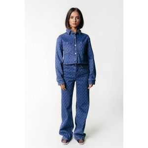 Gaias Logo High Rise Wide Leg Spijkerbroek