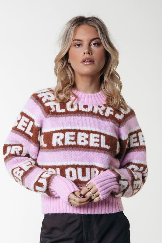Colourful Rebel Ximenia CR Intarsia Knitted Sweater