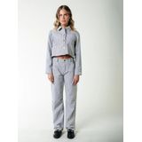 Colourful Rebel Ruby Cropped Striped Blouse- M