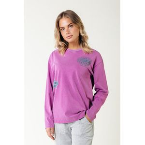 Colourful Rebel Racer Logo Acid Wash Longsleeve Tee Cuff - S