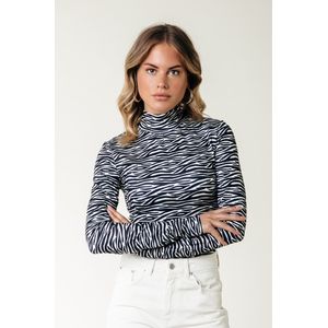 Colourful Rebel Neyo Zebra Peached Turtleneck Top - XS
