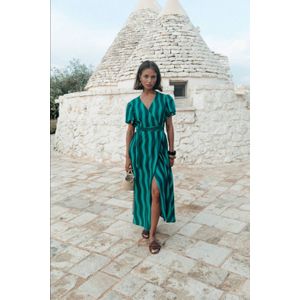 Colourful Rebel - Wikkeljurk - Groen - Middellang - Korte Mouwen