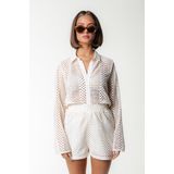 Colourful Rebel - NOLITA CROCHET SHORT - Korte Broek - Wit - Katoen