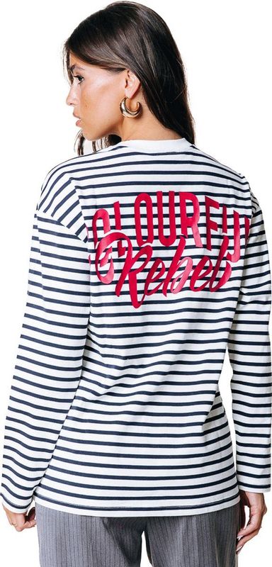 Colourful Rebel - Bold T-shirt - Off White - Lange Mouwen