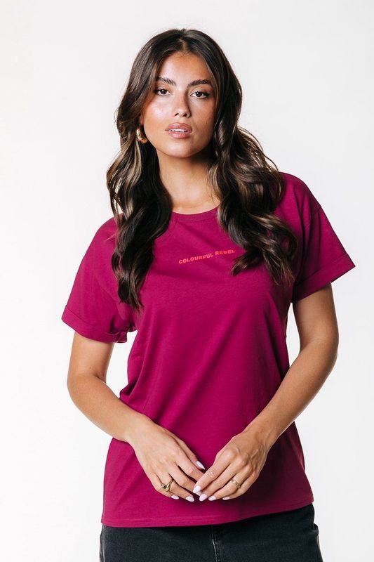 Colourful Rebel - WT117105 - T-shirt - Roze - Uni Logo