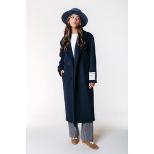 Colourful Rebel - Zania Double Breasted Wool Long Coat - Blauw - Jassen